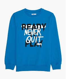 GEMO Sweat garçon molletonné avec inscription bleu standard