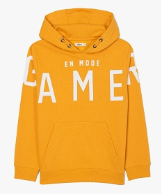 GEMO Sweat garçon à capuche avec motif urbain jaune standard