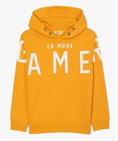 sweat garcon a capuche avec motif urbain jaune sweatsB671701_1