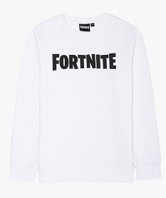 GEMO Sweat garçon avec inscription contrastante - Fortnite Blanc