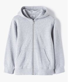 GEMO Sweat garçon à capuche avec fermeture zippée Gris