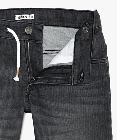 bermuda garcon en jean extensible avec ceinture cordon grisB672901_3