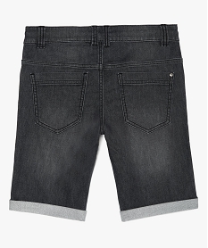 bermuda garcon en jean extensible avec ceinture cordon grisB672901_4