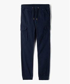 pantalon en toile coupe jogger garcon bleu pantalonsB673601_1