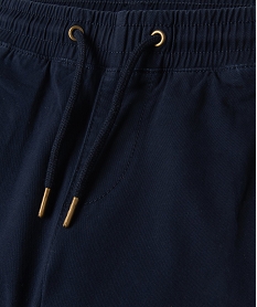 pantalon en toile coupe jogger garcon bleu pantalonsB673601_2