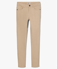 pantalon garcon coupe skinny en toile extensible beige pantalonsB673701_1