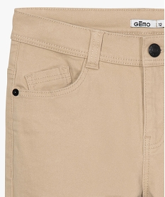 pantalon garcon coupe skinny en toile extensible beigeB673701_2