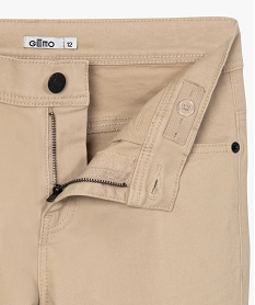 pantalon garcon coupe skinny en toile extensible beigeB673701_3