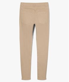 pantalon garcon coupe skinny en toile extensible beigeB673701_4