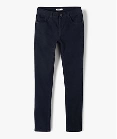 pantalon garcon coupe skinny en toile extensible bleu pantalonsB673801_1