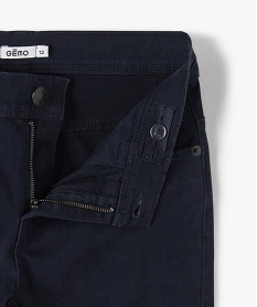 pantalon garcon coupe skinny en toile extensible bleu pantalonsB673801_2