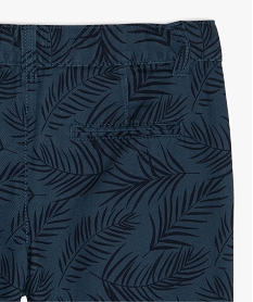 bermuda imprime coupe slim en toile de coton garcon bleuB674701_3