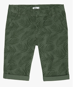 GEMO Bermuda imprimé coupe slim en toile de coton garçon kaki standard