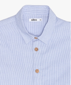 chemise garcon a fines rayures et boutons fantaisie bleuB676201_2