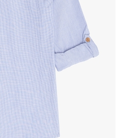 chemise garcon a fines rayures et boutons fantaisie bleuB676201_3