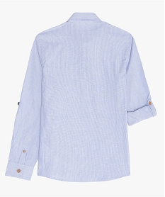 chemise garcon a fines rayures et boutons fantaisie bleuB676201_4