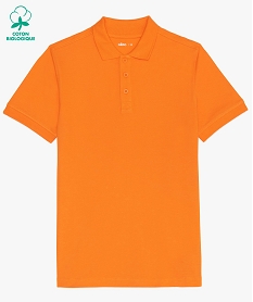 GEMO Polo à manches courtes uni en maille piquée garçon Orange