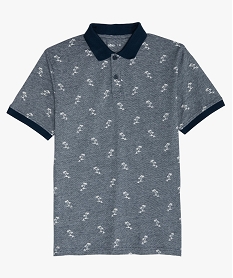 GEMO Polo garçon à motif tropical Bleu