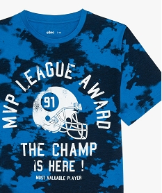 tee-shirt garcon imprime avec motif football americain bleuB679101_2