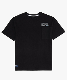 tee-shirt garcon a manches courtes avec empiecements en resille noirB679501_2