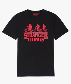 GEMO Tee-shirt garçon avec motif contrastant – Stranger Things noir vif