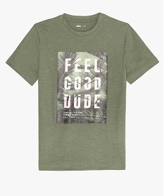 tee-shirt garcon imprime tropical vertB680301_1