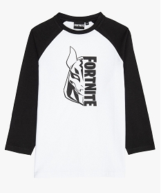 GEMO Tee-shirt garçon bicolore à manches longues - Fortnite blanc standard