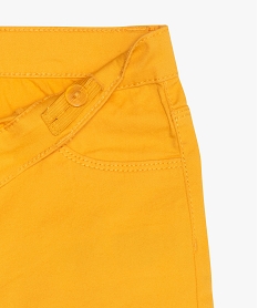 short en coton stretch avec revers fille jaune shortsB684401_3