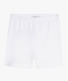 GEMO Short fille coupe ajustée en maille extensible Blanc