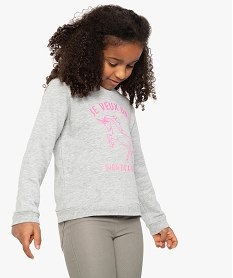 sweat fille avec motif girly gris sweatsB687901_1