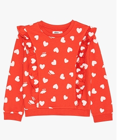 sweat fille a motif cœurs avec volants imprimeB688001_1