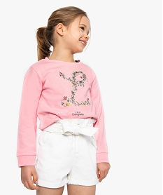 sweat fille avec motif paillete – lulu castagnette rose sweatsB688101_1