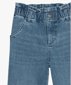 jean fille coupe ample avec taille froncee elastiquee grisB689001_3