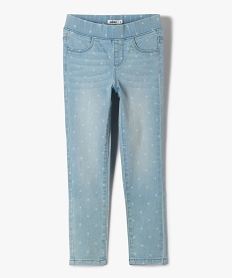 jean fille coupe skinny a motifs etoiles bleu jeansB689101_1