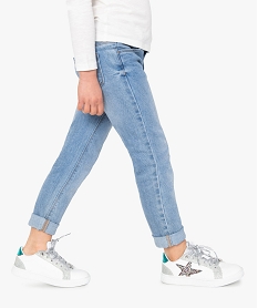 GEMO Jean fille coupe Slim avec fleurs brodées – LuluCastagnette Bleu