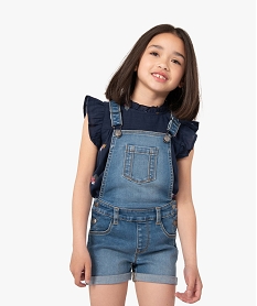 salopette fille en jean coupe courte gris ensemblesB689501_1