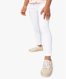 GEMO Pantalon stretch coupe Slim fille Blanc