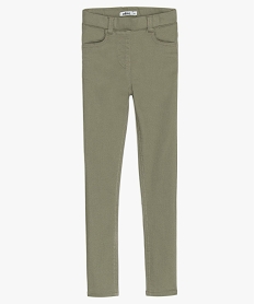 pantalon skinny uni a taille elastiquee fille vert pantalonsB690401_1