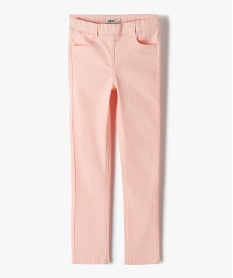 GEMO Pantalon skinny uni à taille élastiquée fille Rose