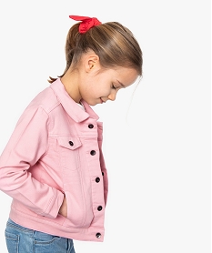 veste fille en jean colore - lulu castagnette rose blousons et vestesB693201_1