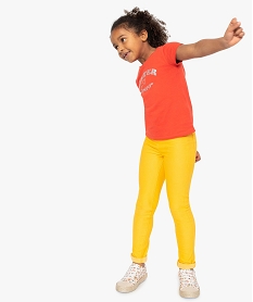 GEMO Jegging fille uni avec taille ajustable Jaune