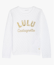 GEMO Pull fille ajouré et pailleté - LuluCastagnette Beige