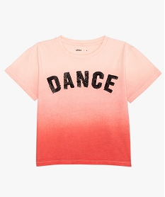 GEMO Tee-shirt court fille avec motif danse Rose