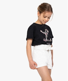 GEMO Tee-shirt fille avec motif scintillant – Lulu Castagnette Noir