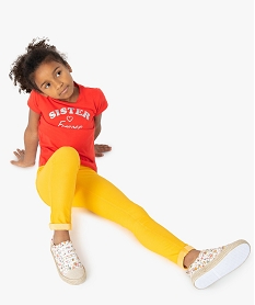 GEMO Tee-shirt fille à manches courtes avec motif girly rouge standard