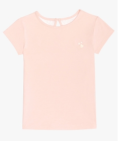 tee-shirt fille avec empiecement tulle et volant au dos rose tee-shirtsB701201_2