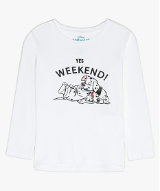 GEMO Tee-shirt fille avec motif 101 Dalmatiens – Disney Blanc