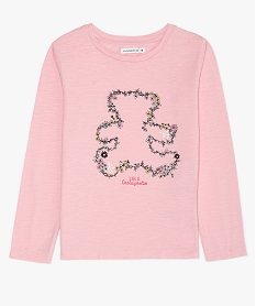 GEMO Tee-shirt fille avec motif pailleté – Lulu Castagnette Rose