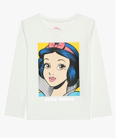 GEMO Tee-shirt fille à manches longues avec motif - Disney Blanc