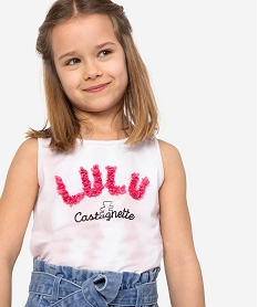 GEMO Débardeur fille avec motif en relief – Lulu Castagnette Rose